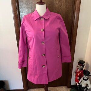 NWT Talbots Medium PETITE Water-Resistant Rose Pink Jacket